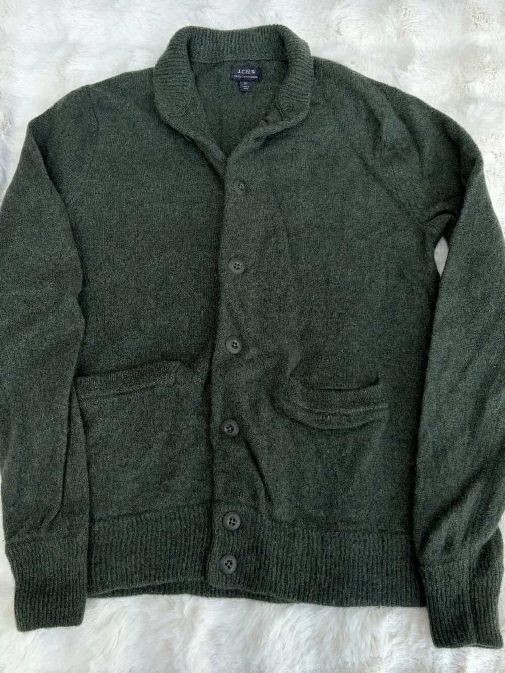 J. Crew 100% Lambswool shawl collar cardigan – fits men's small (tag M)